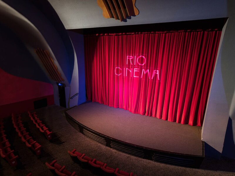 Screen Room at Rio Cinema with plush seating, ideal for film screenings and performances.