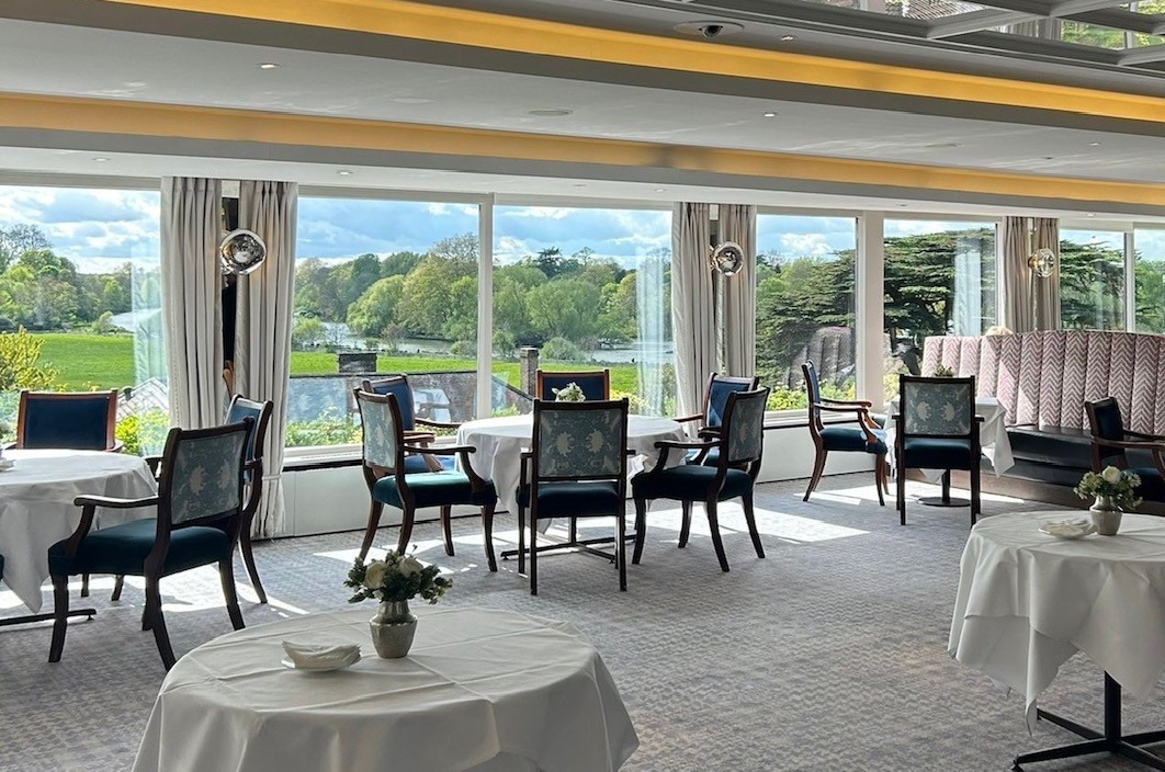 Sophisticated dining space at The Petersham Hotel for upscale meetings and events.