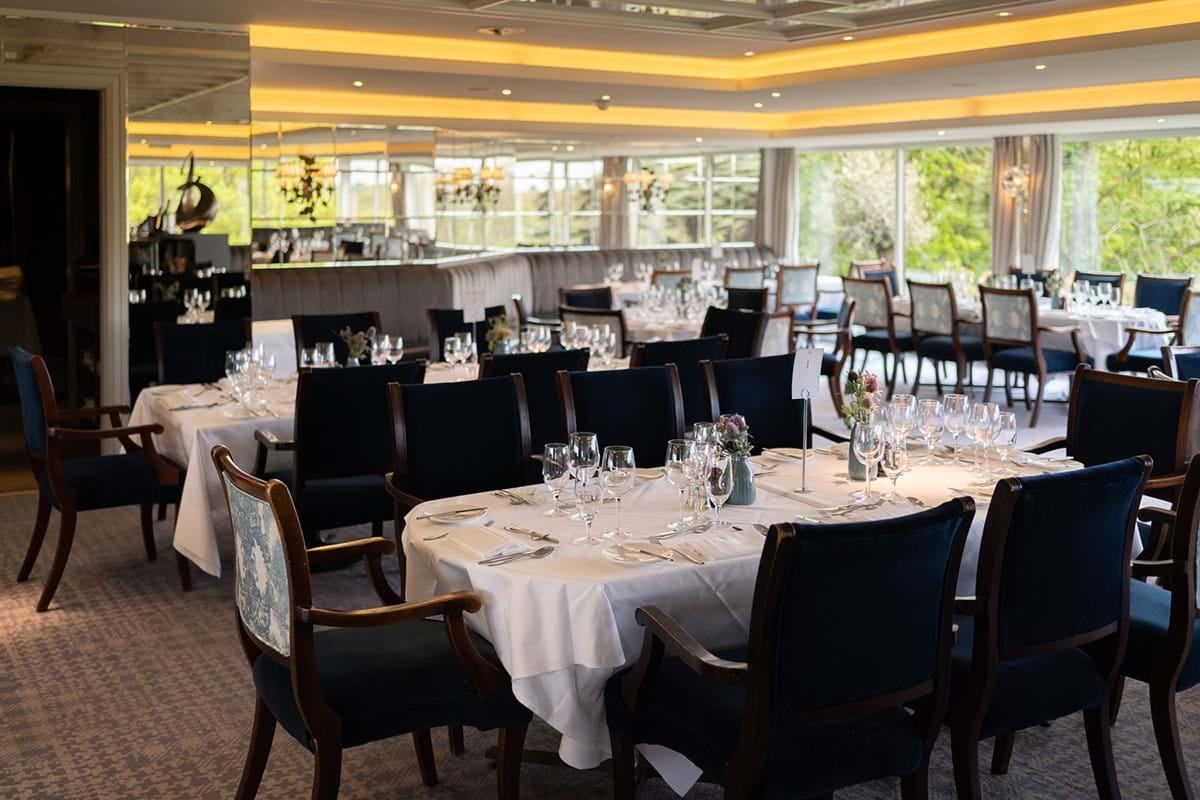 Elegant dining setup at The Petersham Hotel for corporate events and private gatherings.