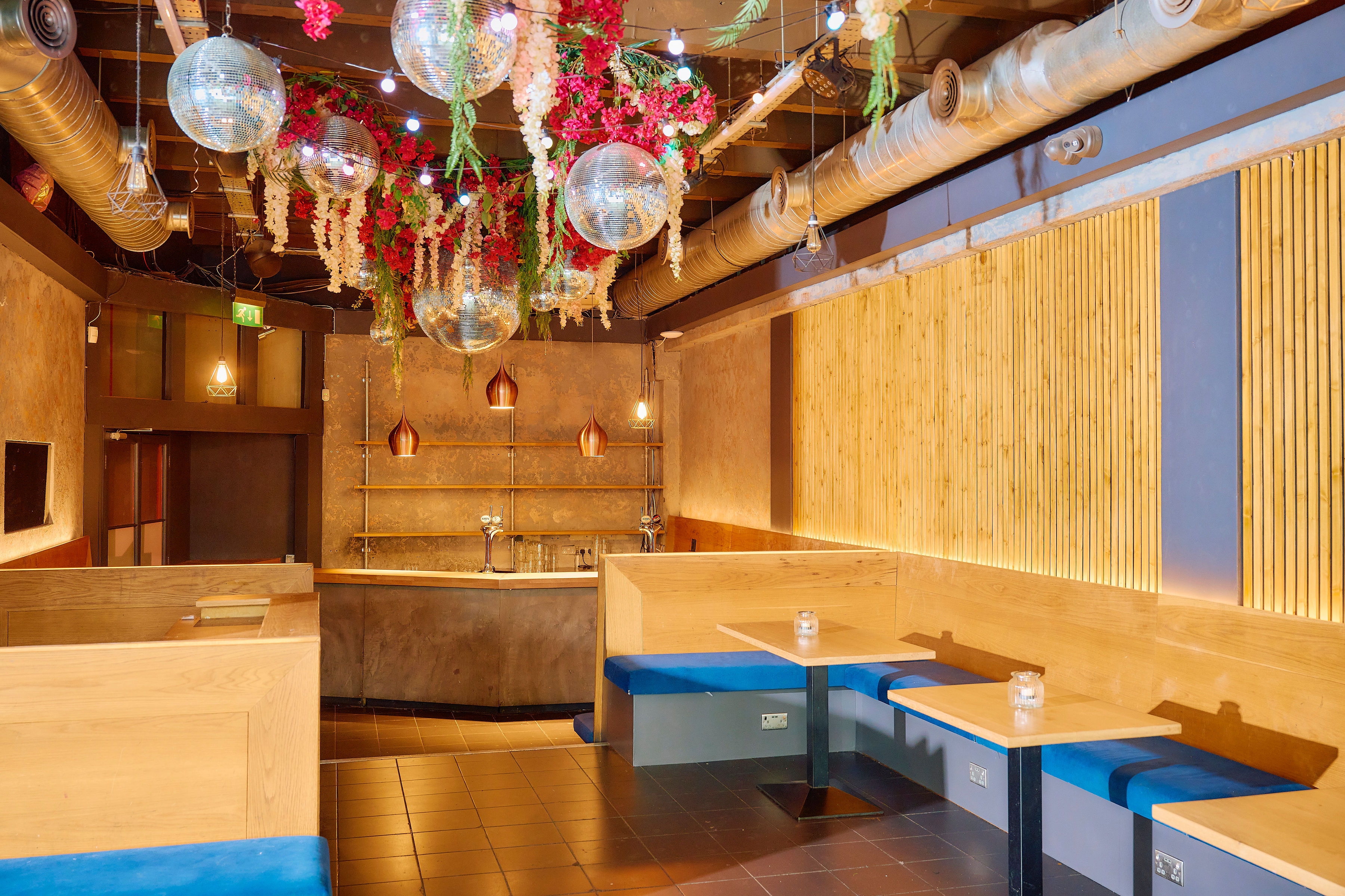 Green Room Hoxton event space disco ball party launch