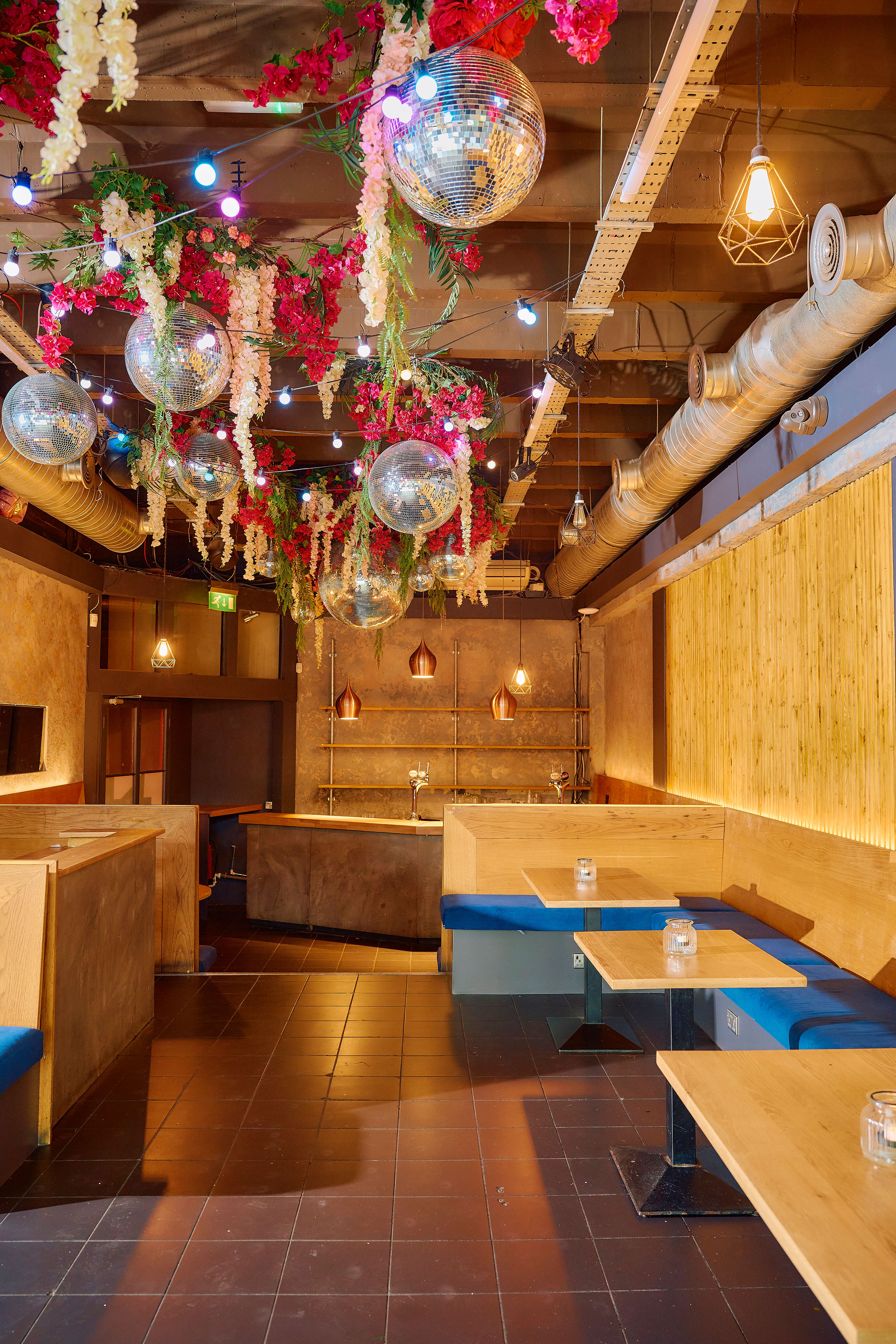 Hoxton party venue, floral disco bar