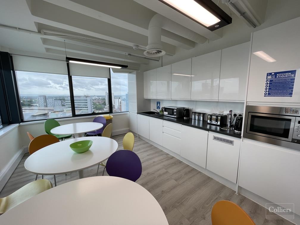 Modern meeting room with colorful chairs, ideal for networking and events at 111 Piccadilly.