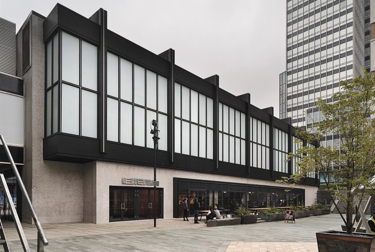New Century Hall Manchester: modern event venue with large glass windows for conferences.