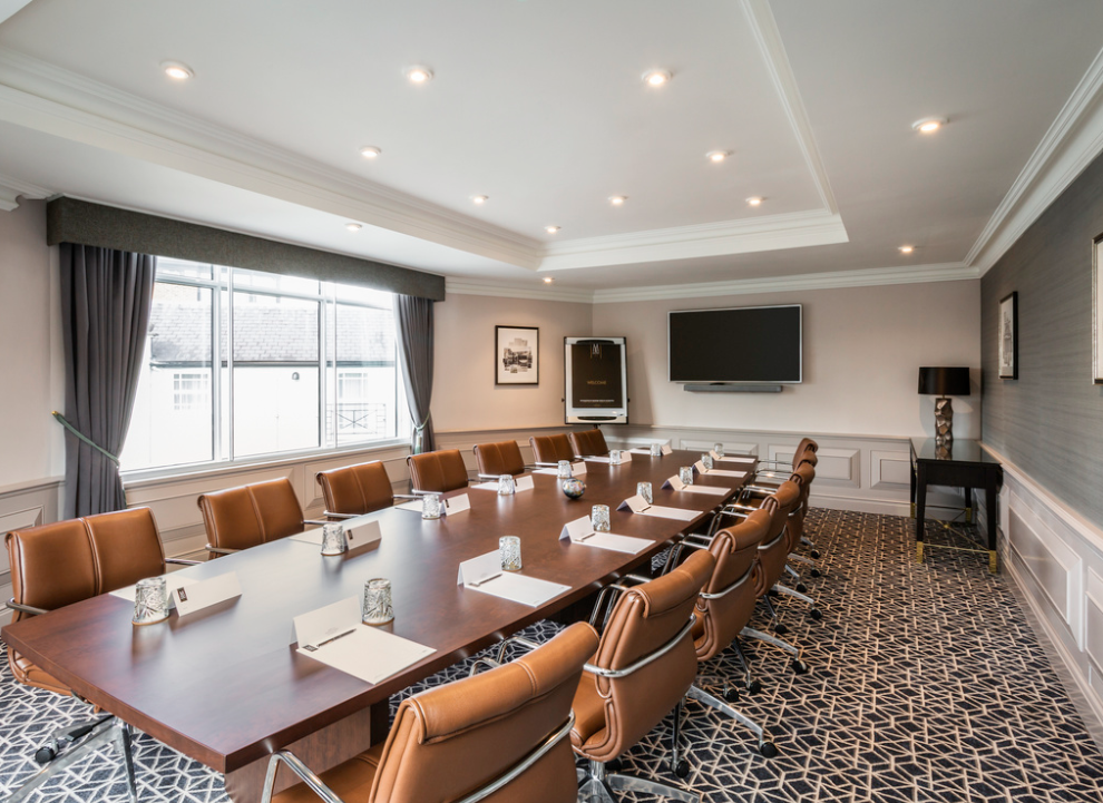 Syndicate Rooms at The Castle Hotel Windsor, elegant meeting space with natural light.