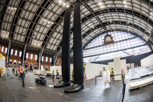 Manchester Central Convention Centre event setup with high ceilings and natural light.
