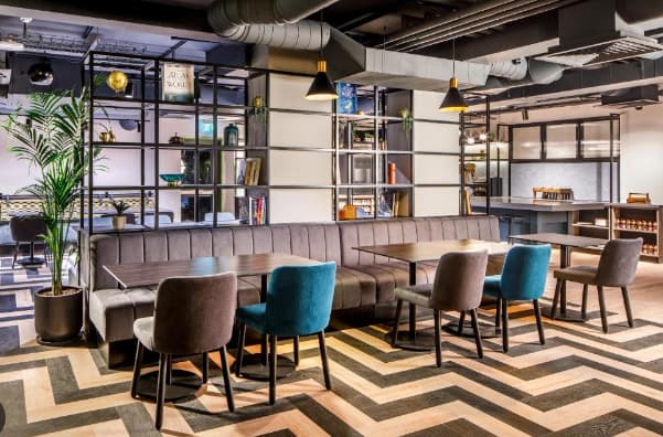 Modern meeting space at Southgate Hotel London, ideal for networking events and informal meetings.