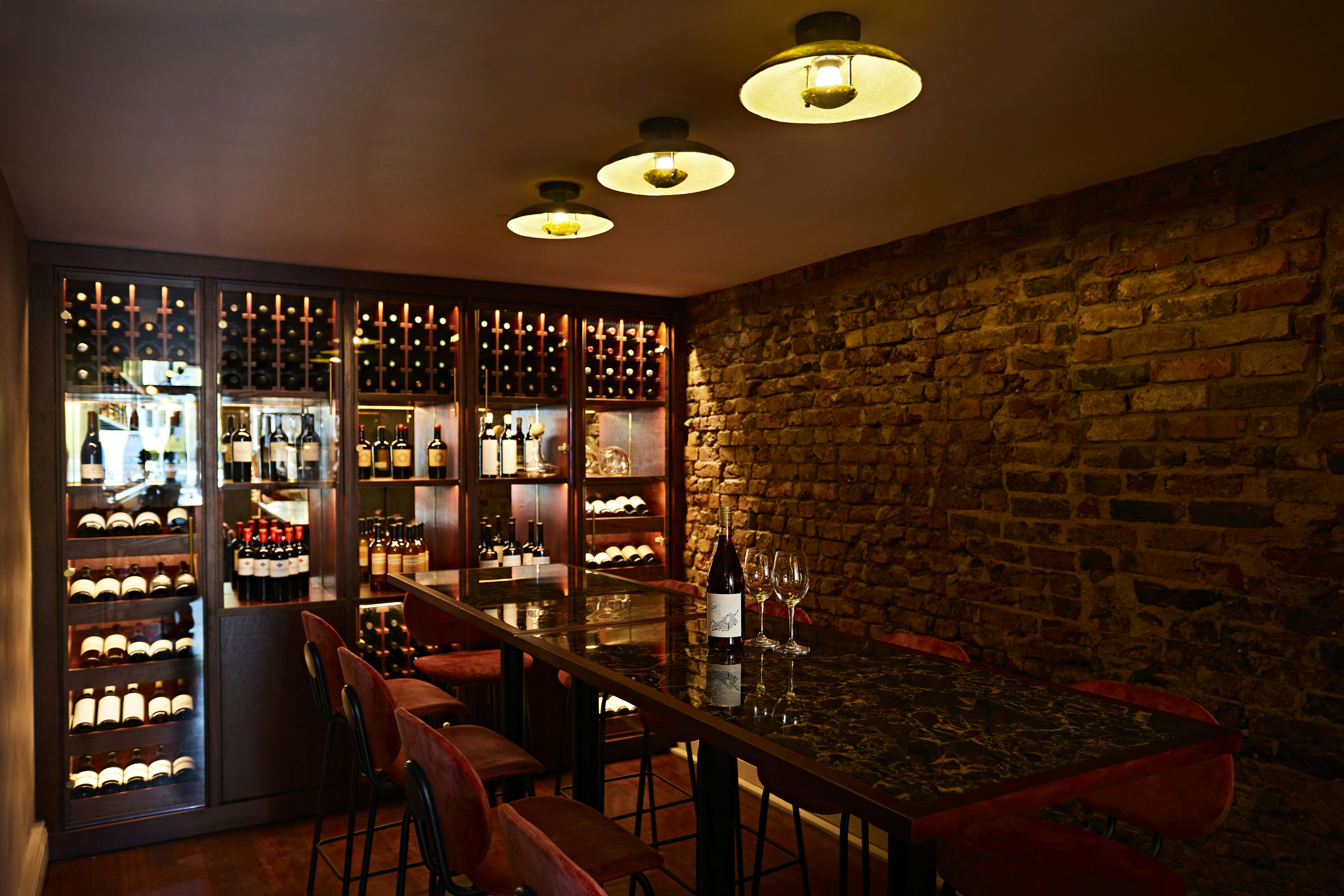 Sophisticated wine cellar in Caia London, ideal for private tastings and exclusive events.