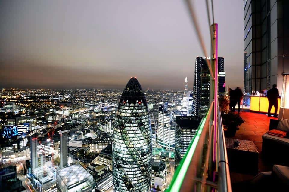 East Terrace at SUSHI SAMBA: stunning cityscape, ideal for upscale events and networking.