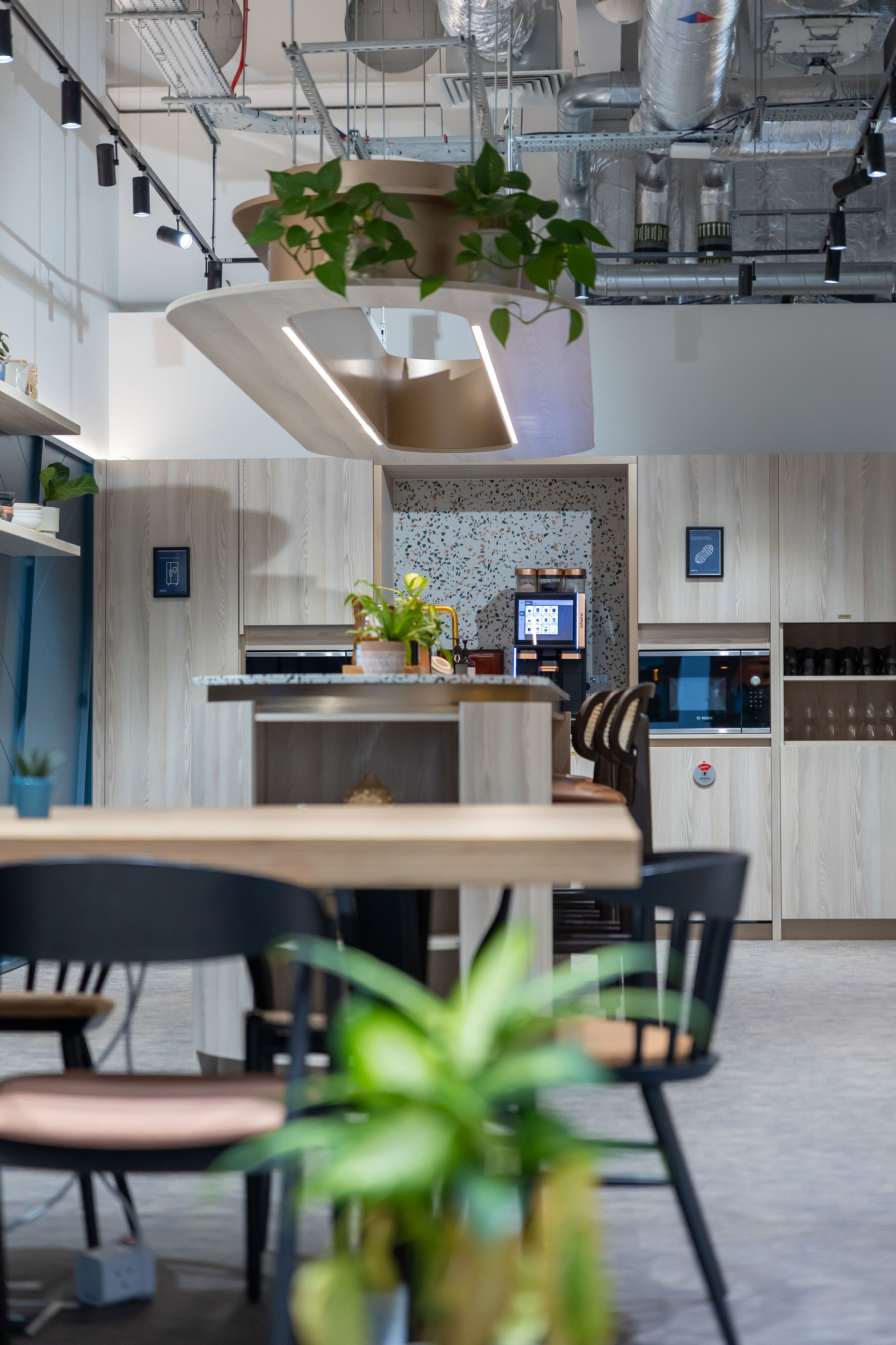 Modern kitchen in UNTIL Soho's Member Clubhouse, ideal for events and networking.