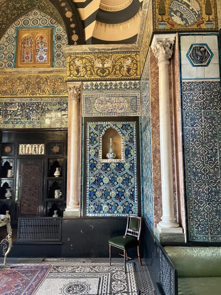 Arab Hall in Leighton House, featuring intricate tile work, ideal for cultural events.