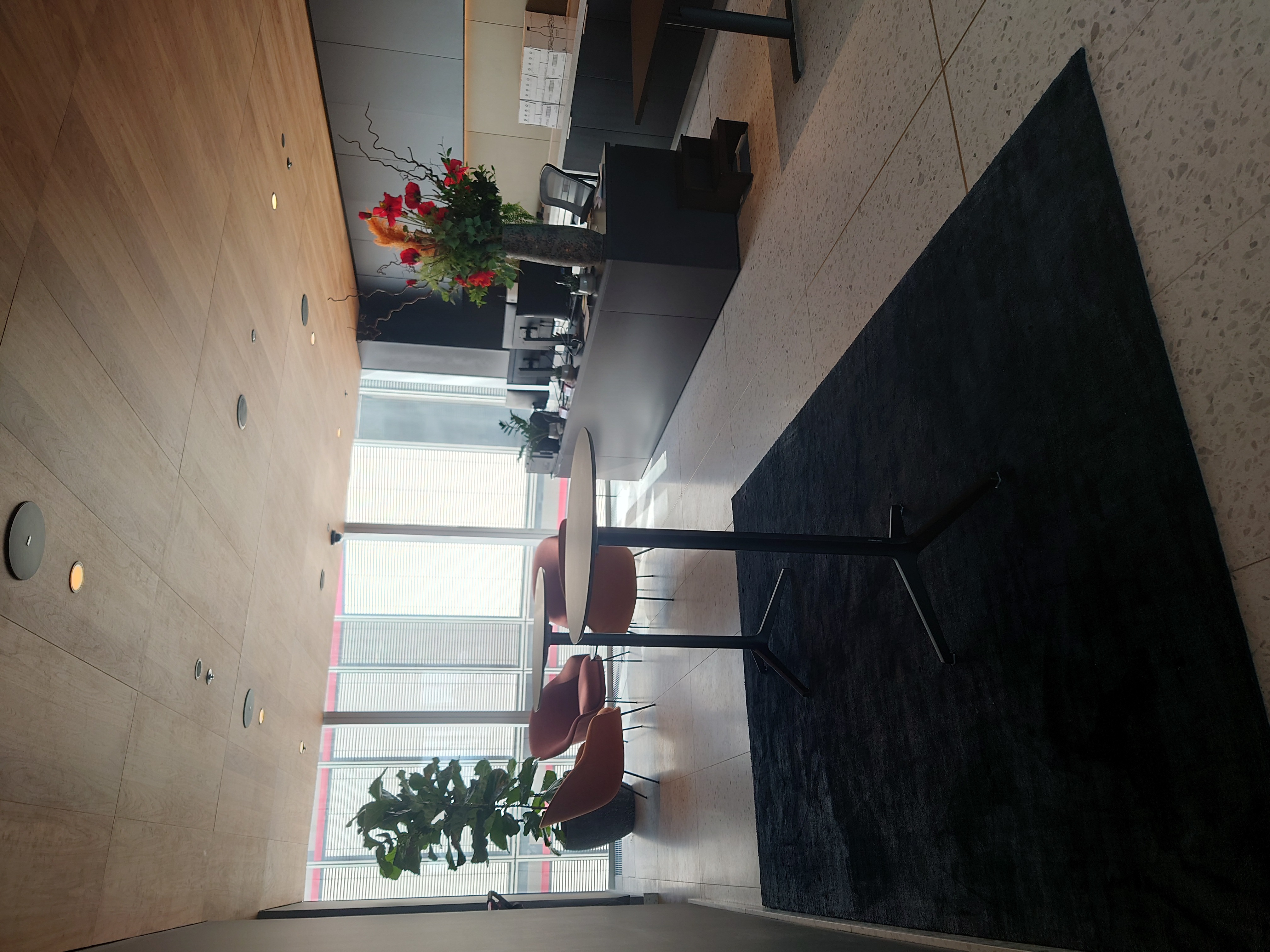 Modern reception area at The Executive Suites, ideal for meetings and events.