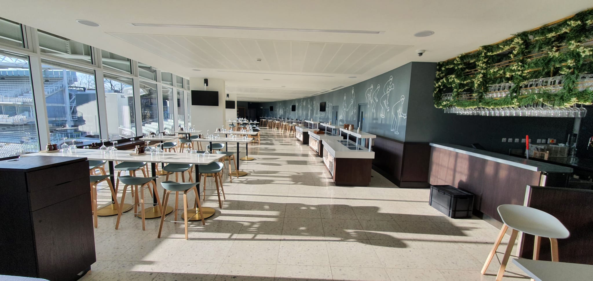 Compton's at Lord's Cricket Ground: modern event space with natural light for meetings and gatherings.