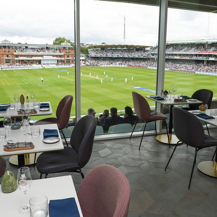 Edrich dining area at Lord's Cricket Ground for corporate events and hospitality.