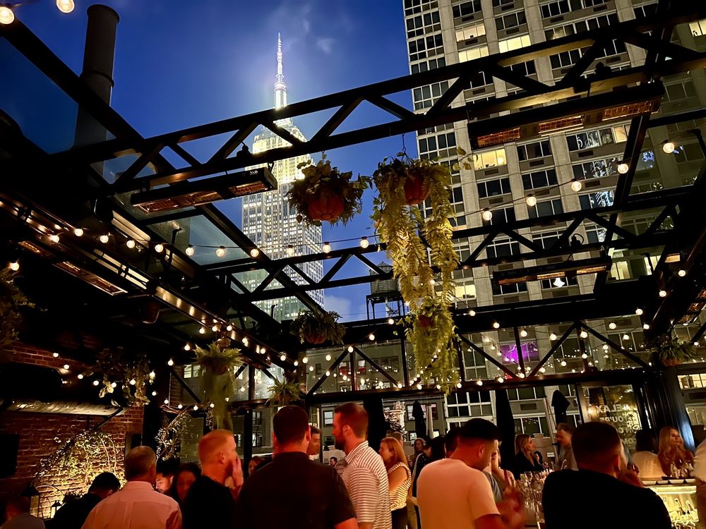 Terrace Buyout at The Refinery Rooftop, vibrant event space with skyline backdrop.