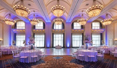 Elegant event space with chandeliers at Liberty Salon A, Philadelphia Marriott for weddings.