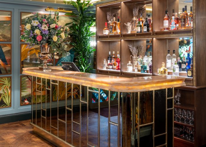 Stylish bar in The Butterfly Room, ideal for networking events and cocktail receptions.