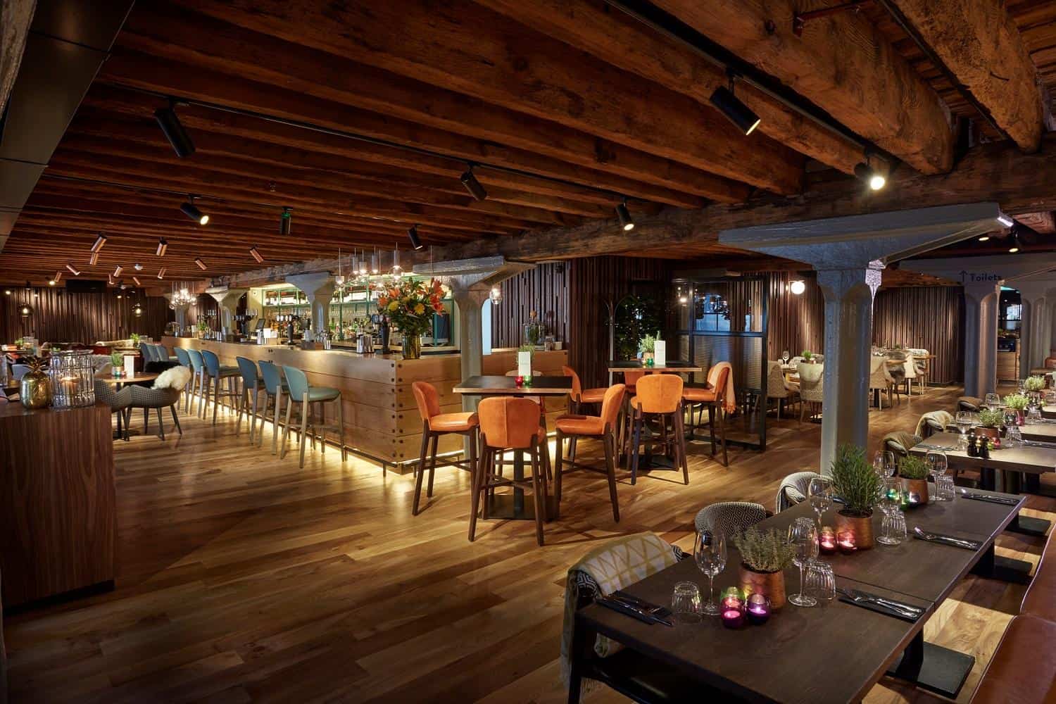 Main Dining Area at The Sipping Room, cozy venue for gatherings and corporate events.