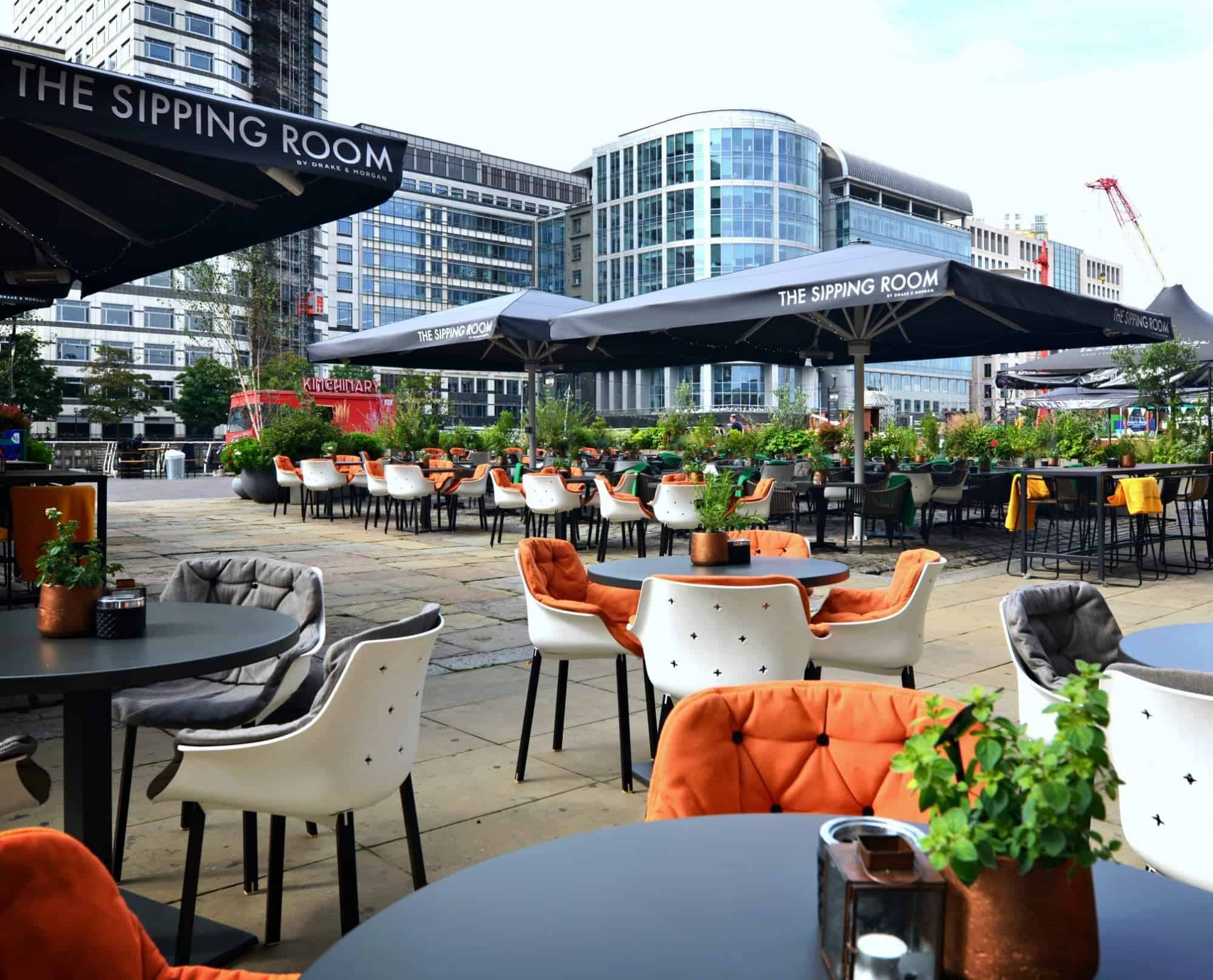 Alfresco Terrace at The Sipping Room: vibrant outdoor event space with stylish seating.