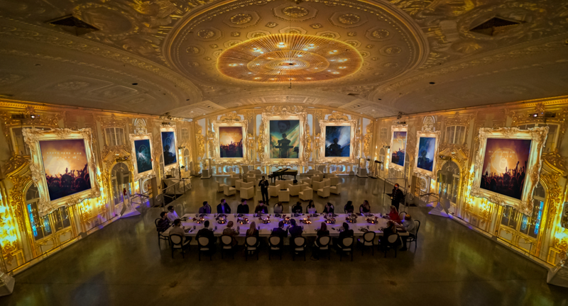 Elegant dining setup in Blank Canvas, The Temple House for gala events and meetings.