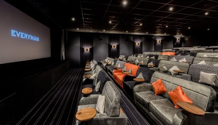 Stylish cinema seating at Statement Bar, ideal for private screenings and corporate events.