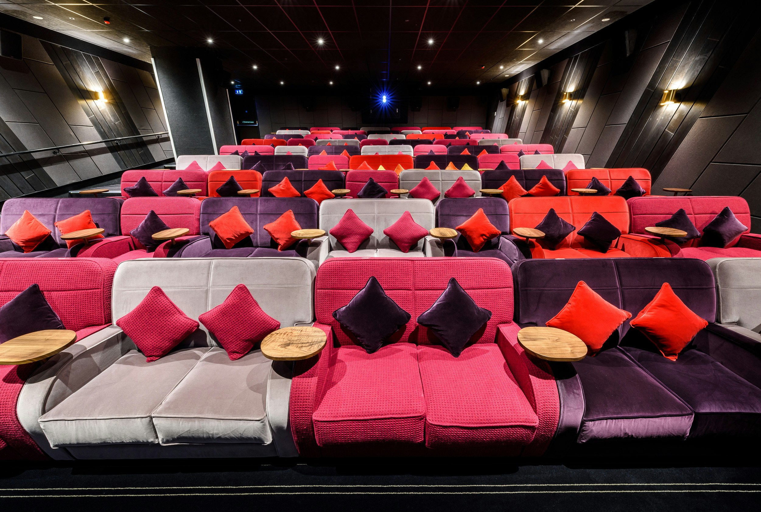 Stylish cinema seating at Everyman Canary Wharf for private screenings and corporate events.