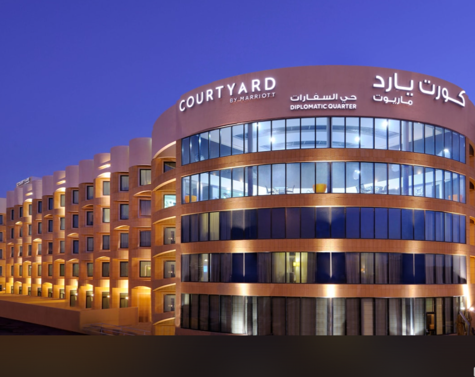 Modern Courtyard by Marriott hotel in Riyadh, ideal for corporate events and meetings.