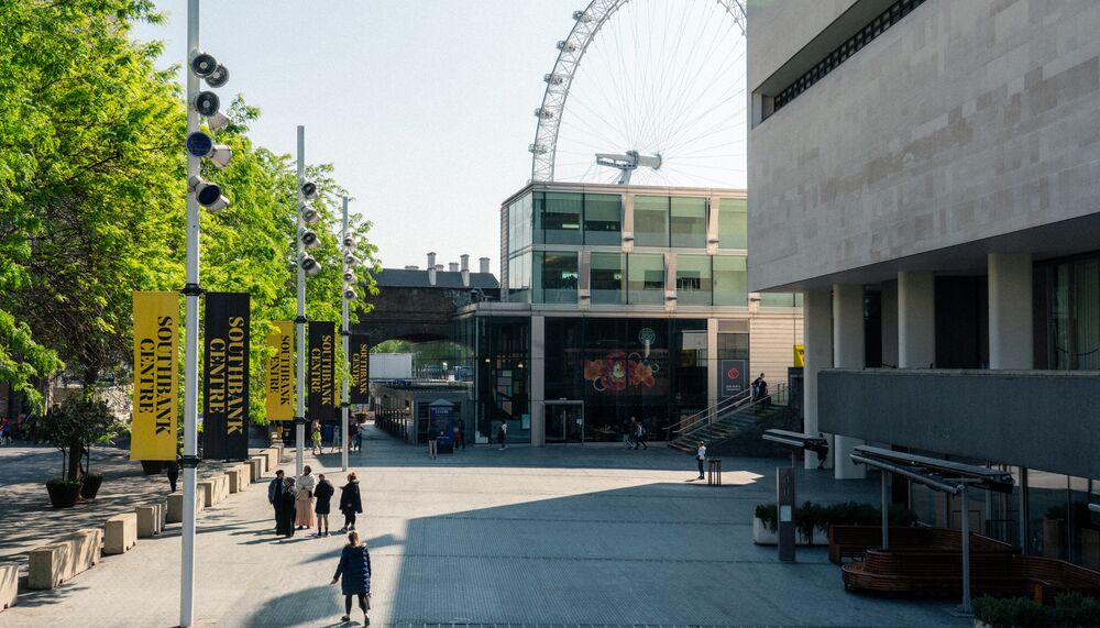 Southbank Centre Square with modern architecture, ideal for events near London Eye.
