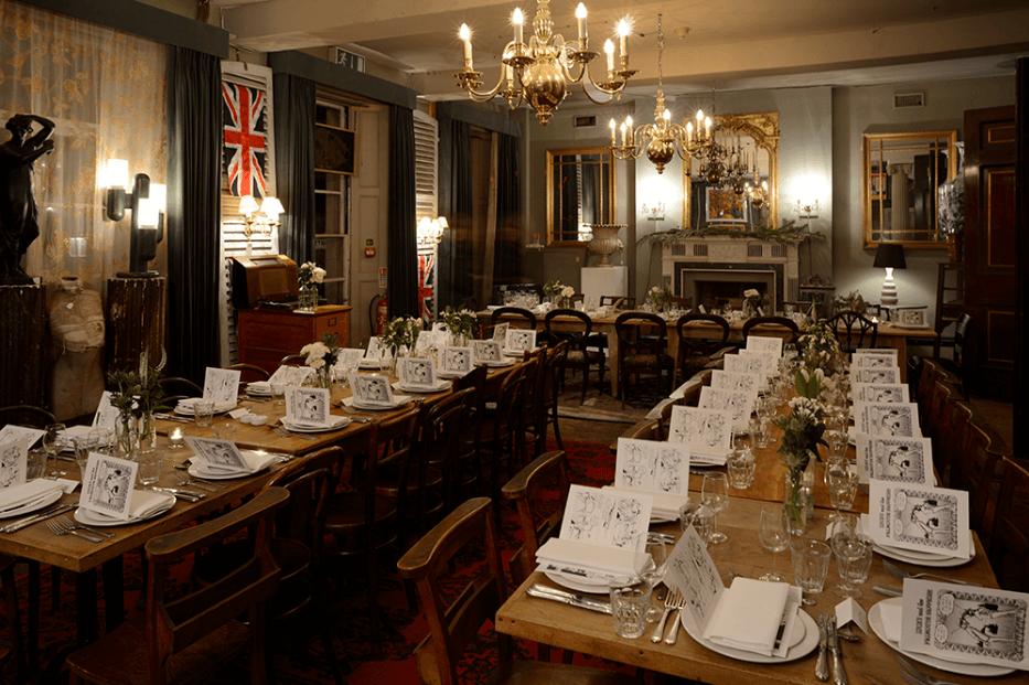Elegant dining room in Brunswick House, perfect for formal events and corporate dinners.