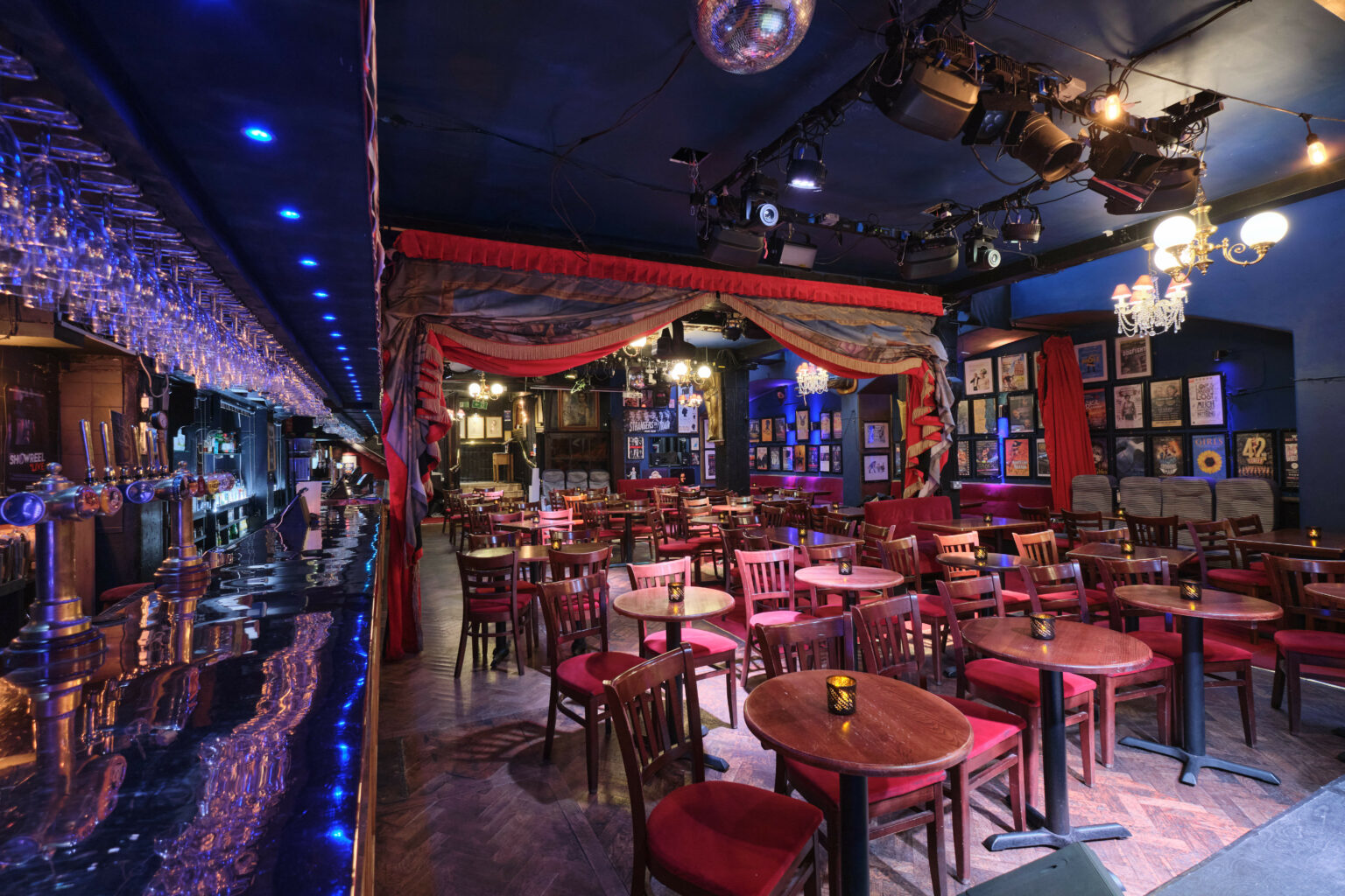 Main Performance Space at Phoenix Arts Club, vibrant event venue with stylish seating.