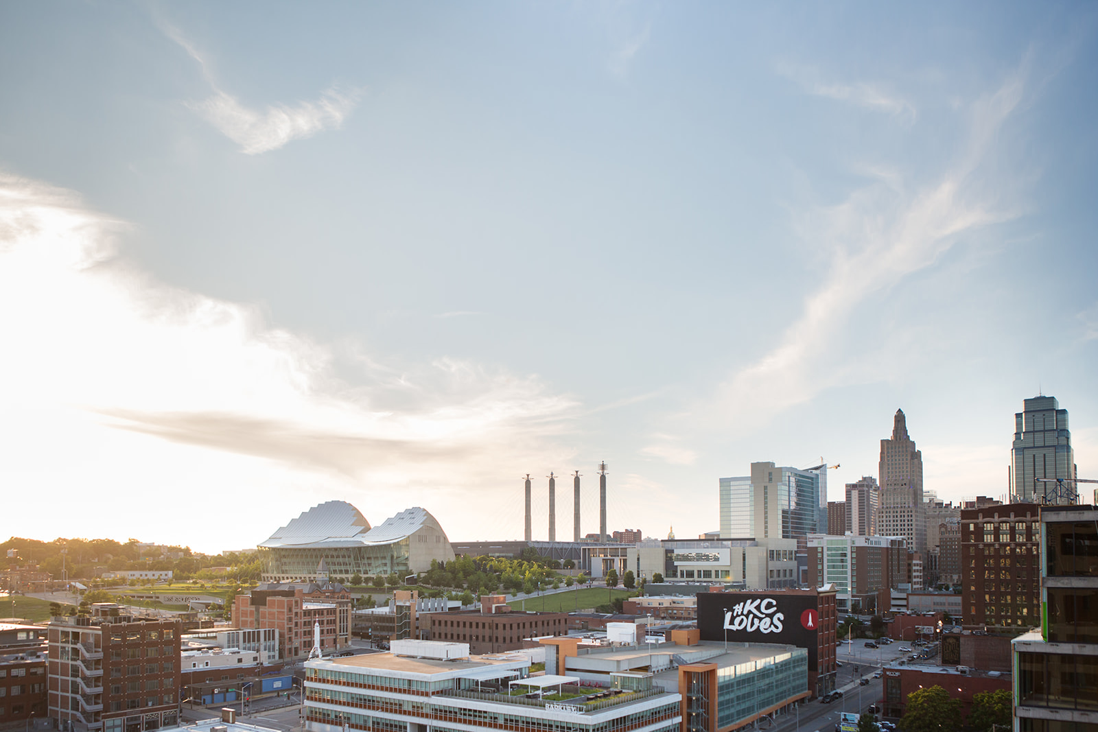 Vibrant city skyline with modern architecture, ideal for meetings and events.