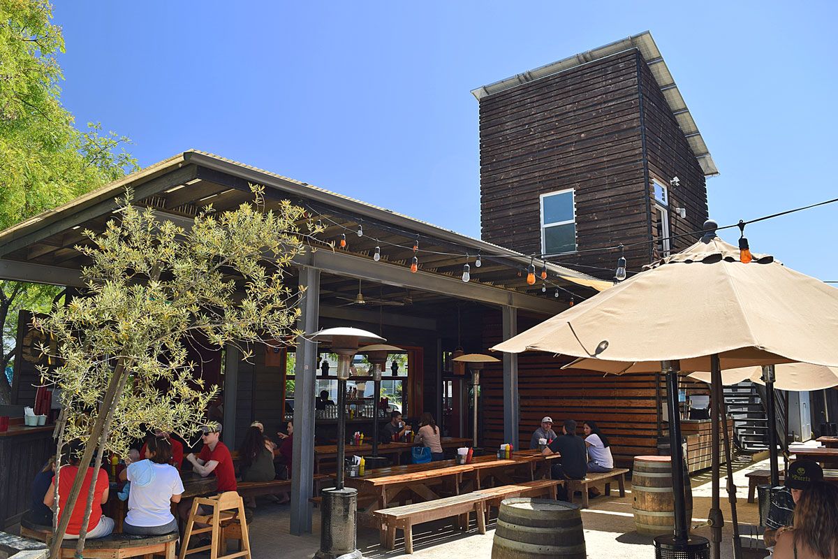 Beer Garden at Station Tavern: rustic outdoor venue for casual gatherings and events.