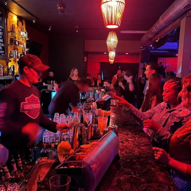 Vibrant U31 Bar scene with colorful lighting, ideal for networking events and social gatherings.