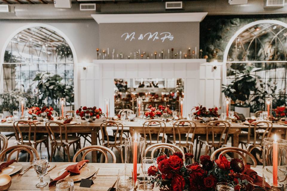 Elegant VIP Suite with floral centerpieces for upscale events and intimate gatherings.