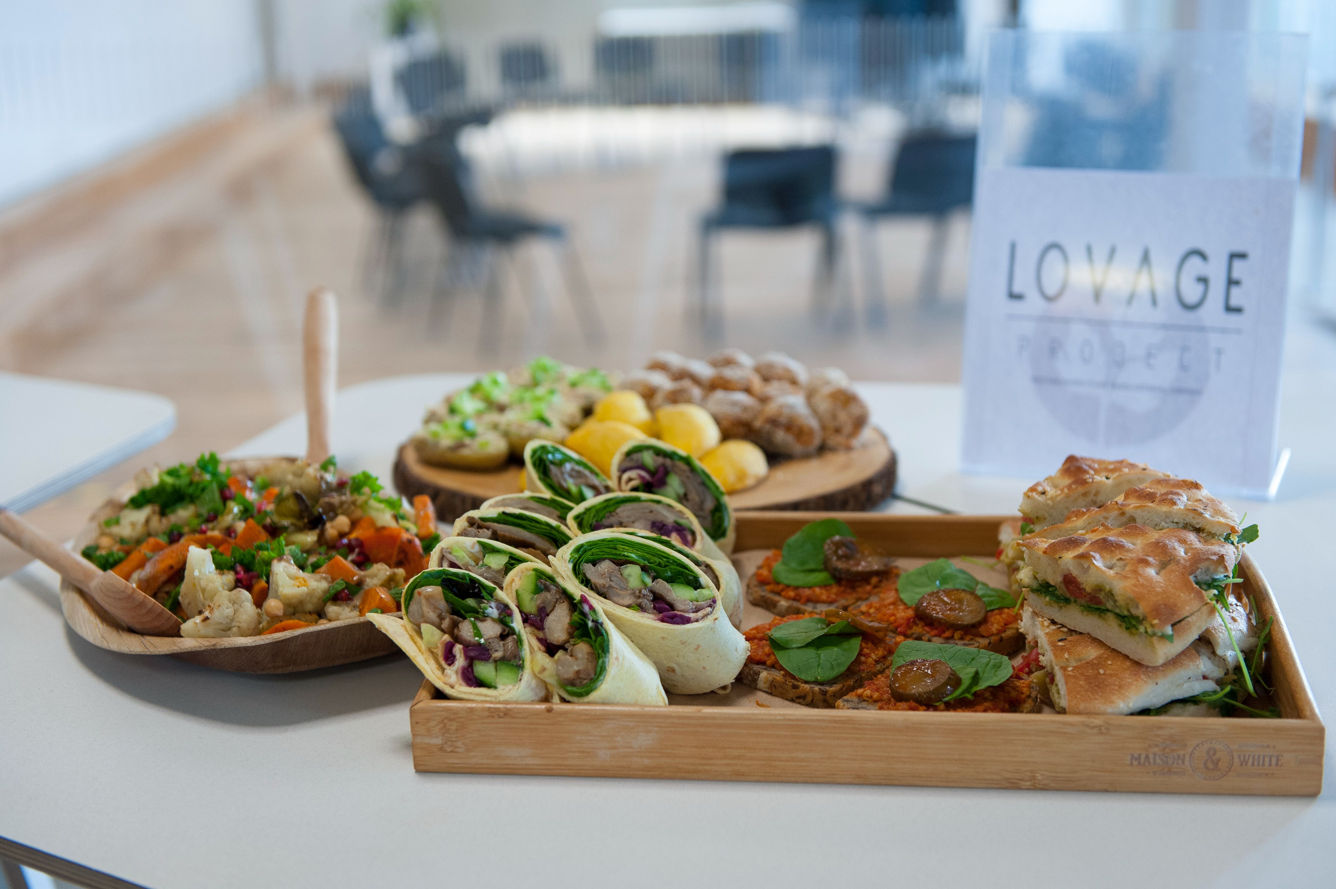 Catering spread in Meeting Room 5 at The Foundry for events and networking.