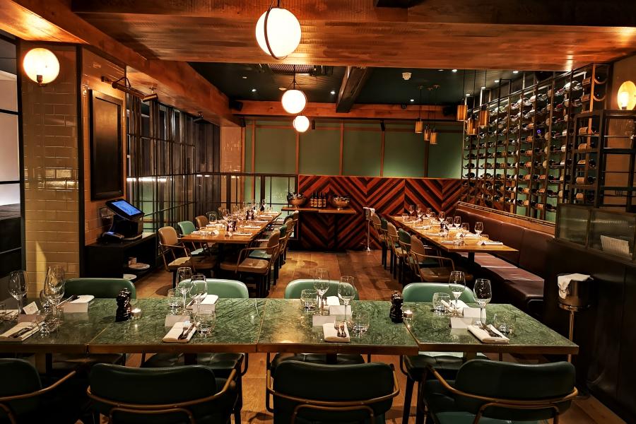 Private dining room at The Coal Shed London, ideal for corporate events and networking dinners.