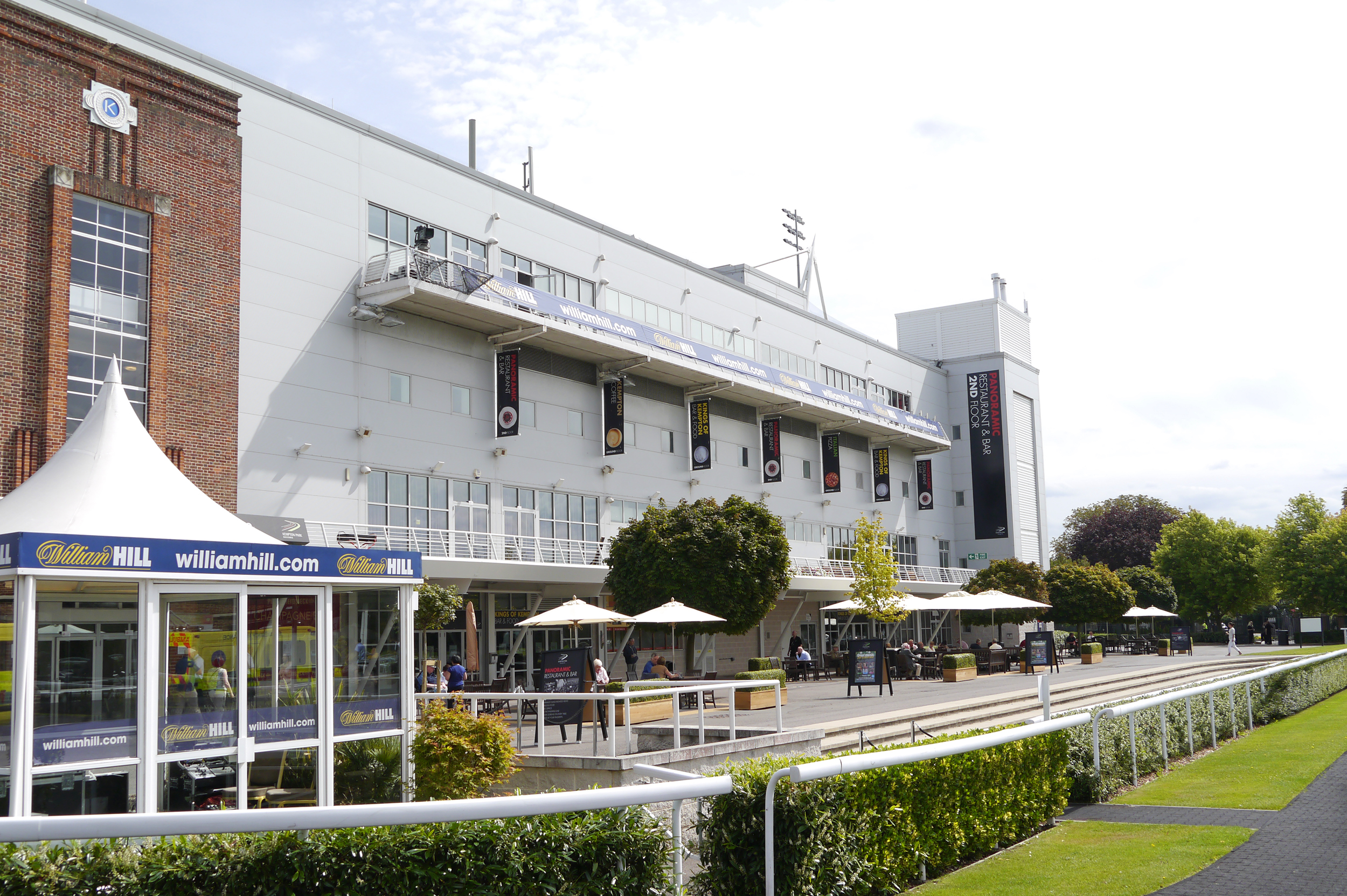 Single Box at Kempton Park Racecourse, modern venue for outdoor corporate events.