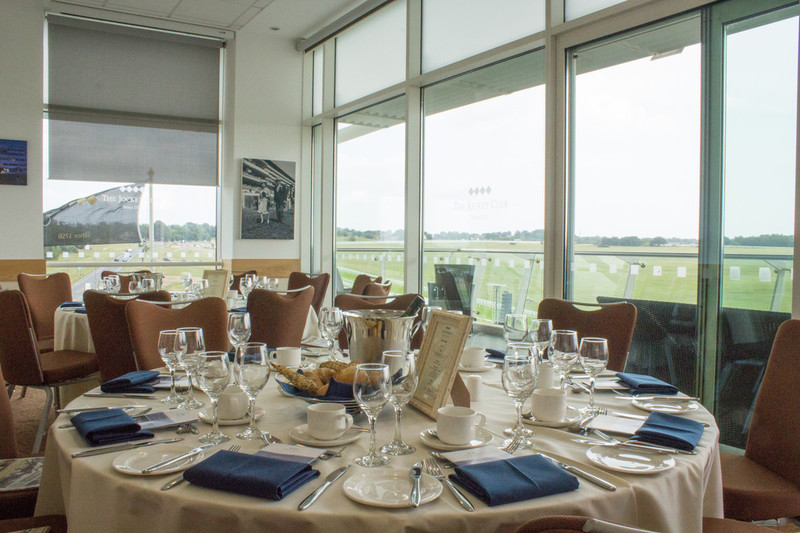 Duchess's Double Box at Epsom Downs: elegant dining setup for corporate events and gatherings.