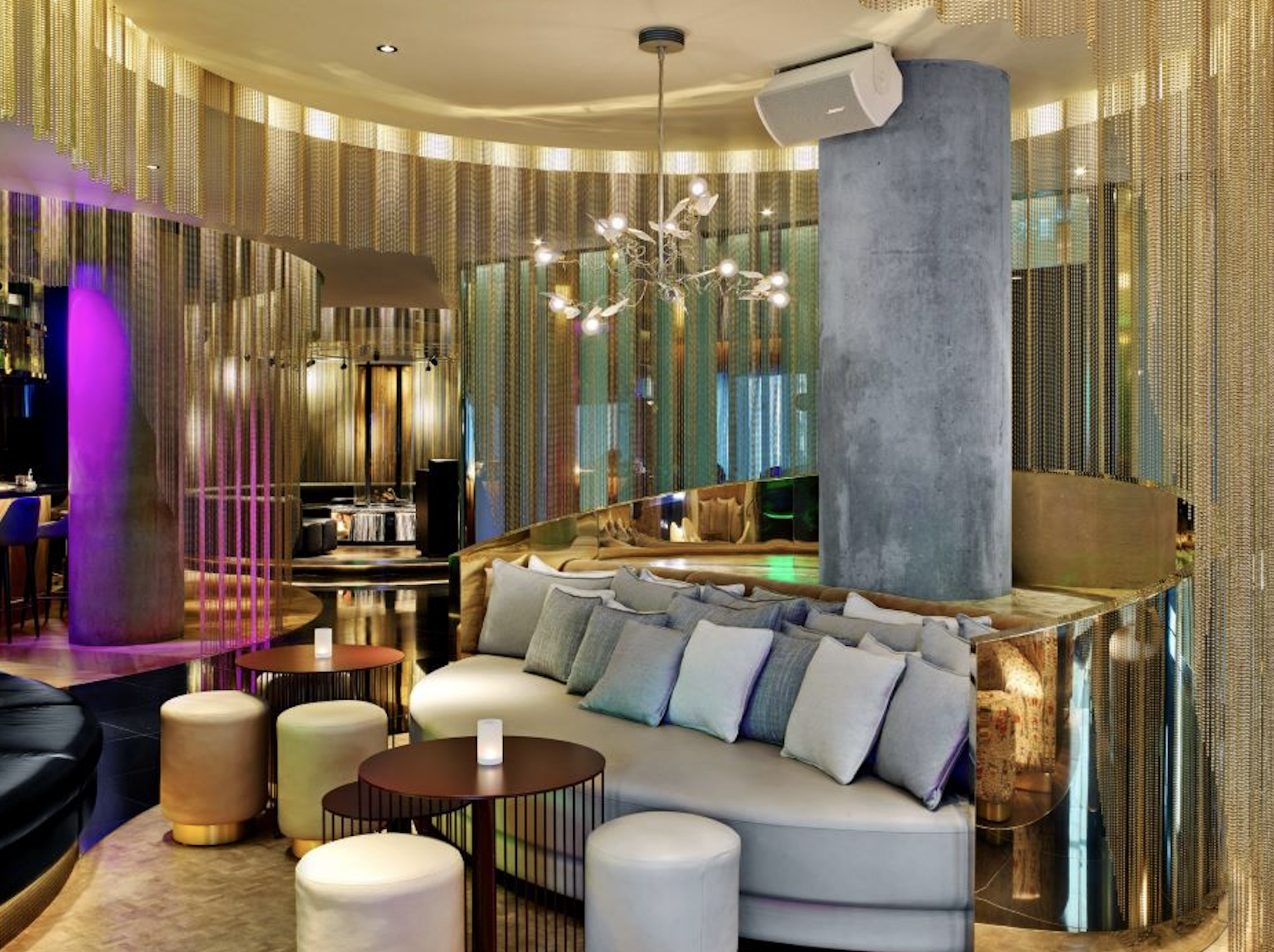 Stylish lounge at W London, perfect for networking events with plush seating.