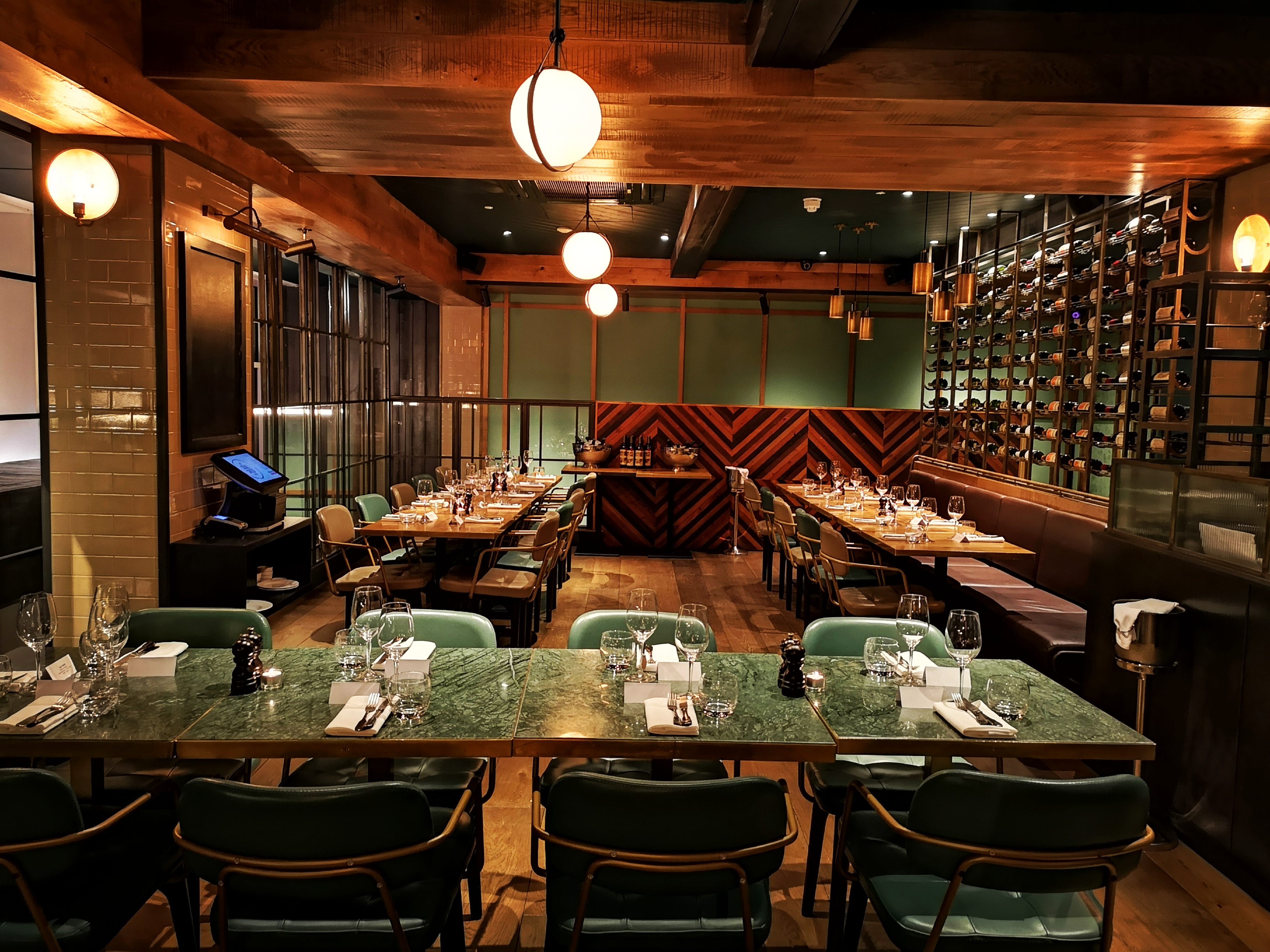 Mezzanine Floor at The Coal Shed London, elegant decor for intimate dinners and events.