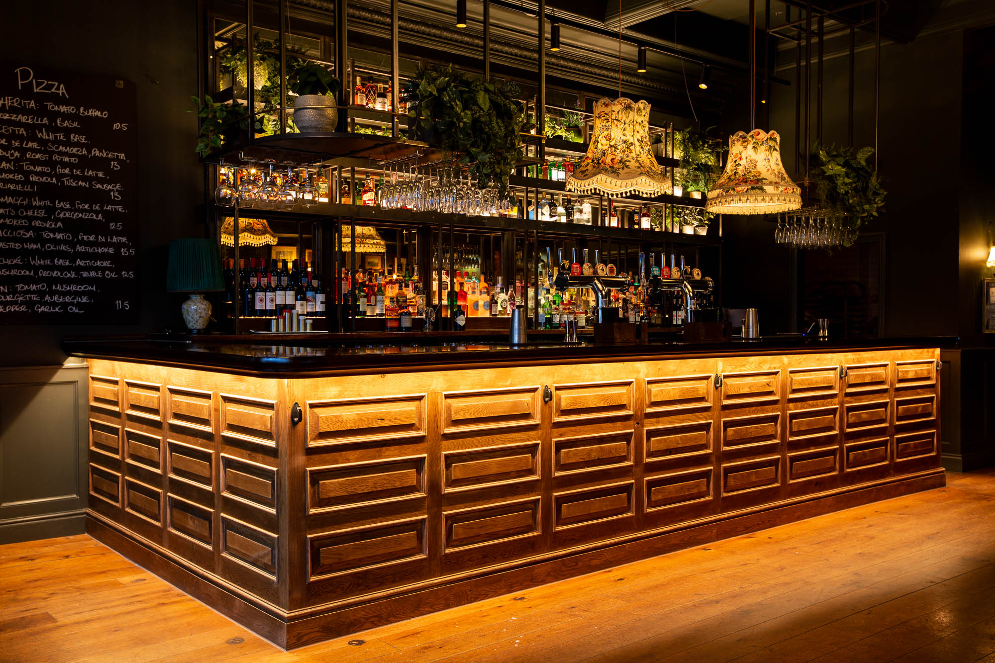 Stylish bar at The Railway's First Floor Lounge, perfect for networking events and receptions.