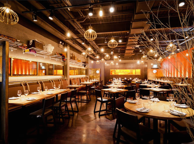 Stylish dining room at Roti Chai, perfect for events and corporate dinners.