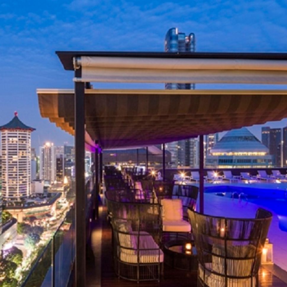 Private dining room at il Cielo with skyline view, ideal for upscale events and receptions.