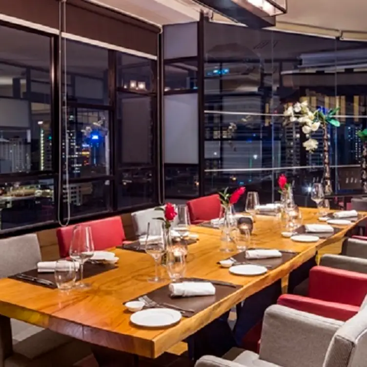 Private dining room with elegant table setting for upscale events at il Cielo Restaurant.