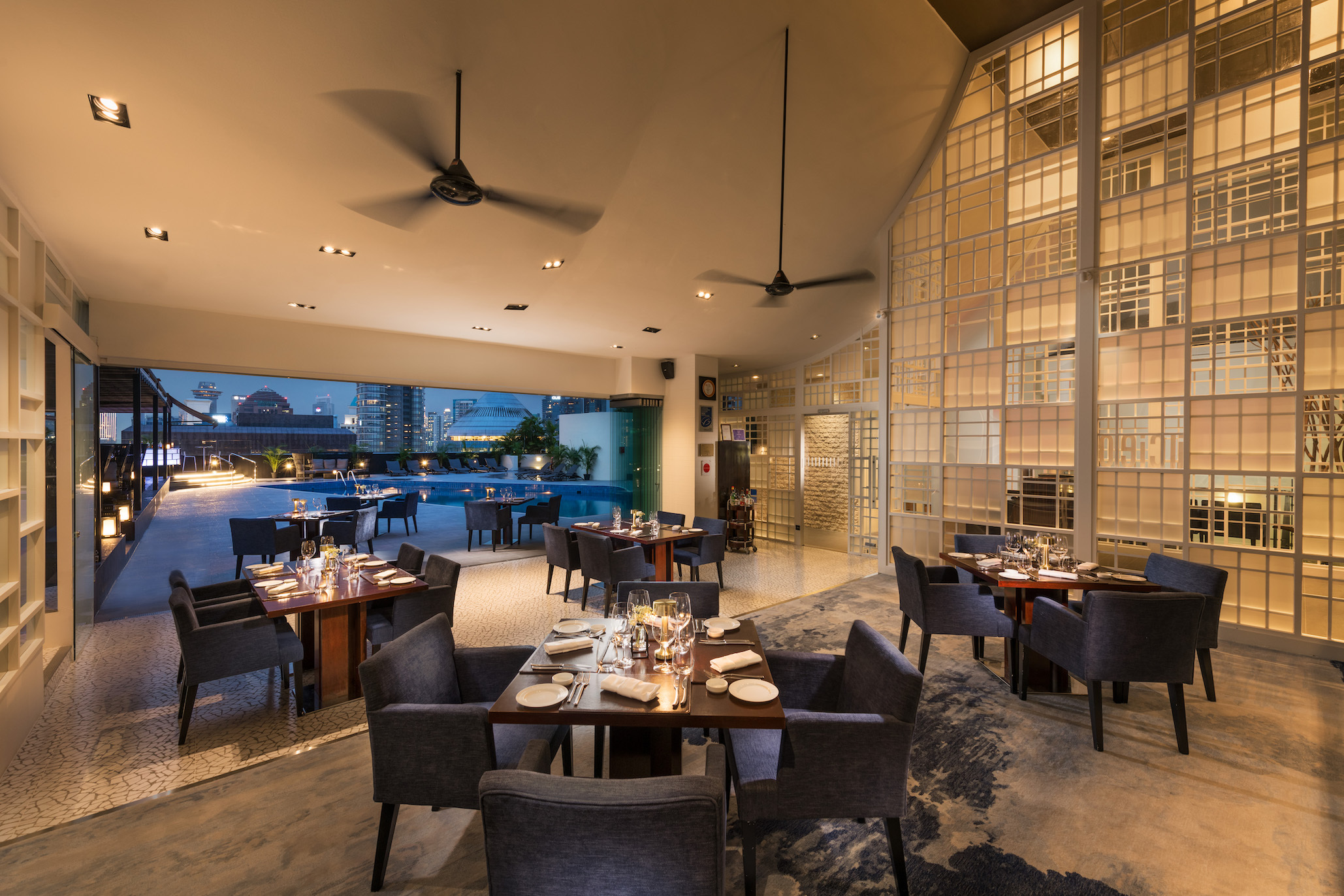 Private dining room at il Cielo, featuring elegant furnishings for intimate events.