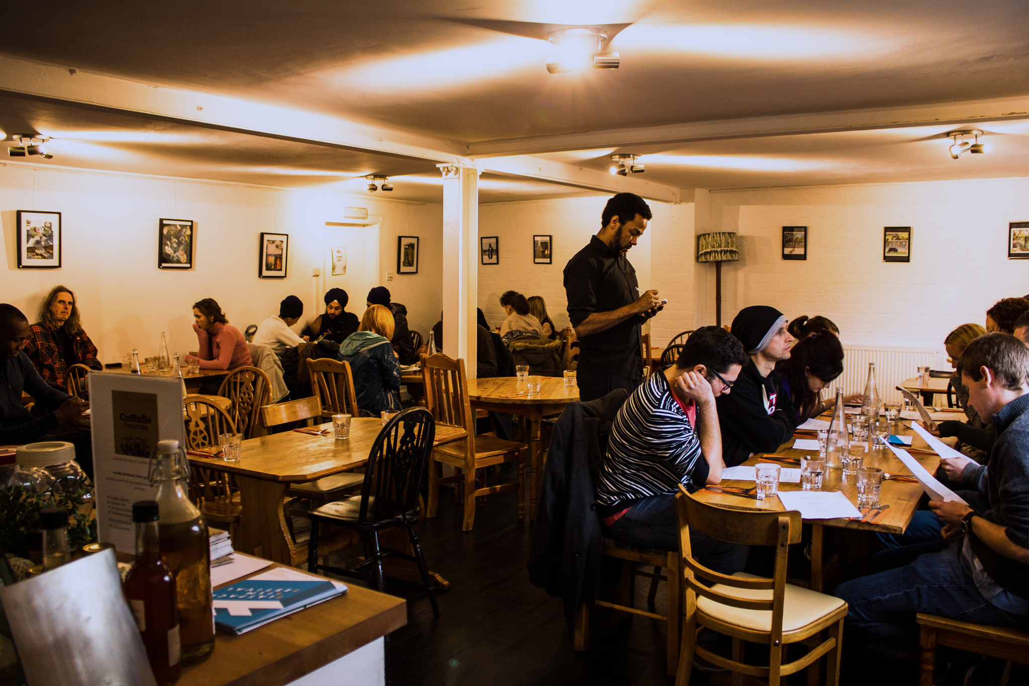 Cozy cafe space in The Warehouse for workshops and team-building events.