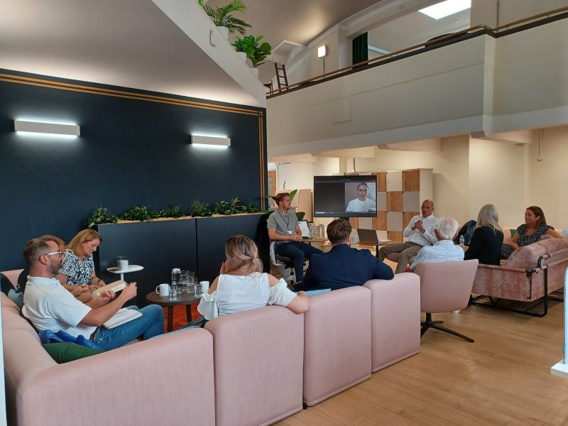 Collaborative meeting room with casual seating for workshops and brainstorming in Rochdale.