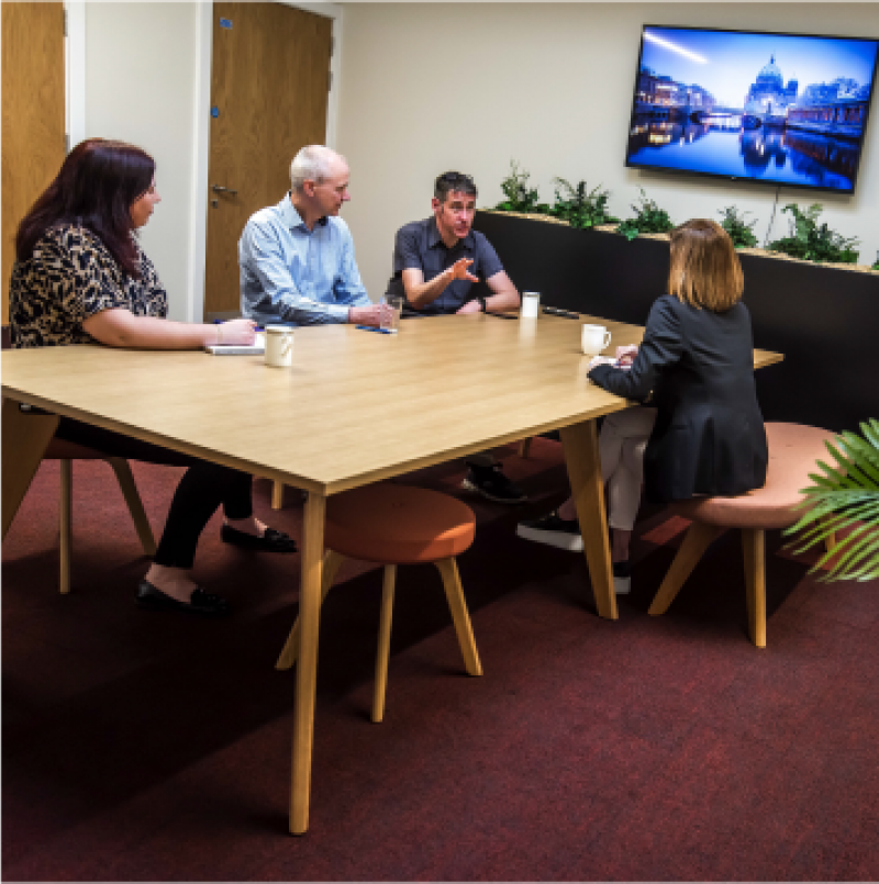 Private office pods in Rochdale for focused meetings and collaboration.