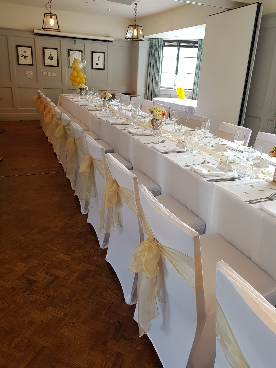 Elegant banquet table in Private Dining Room, perfect for weddings and formal events.