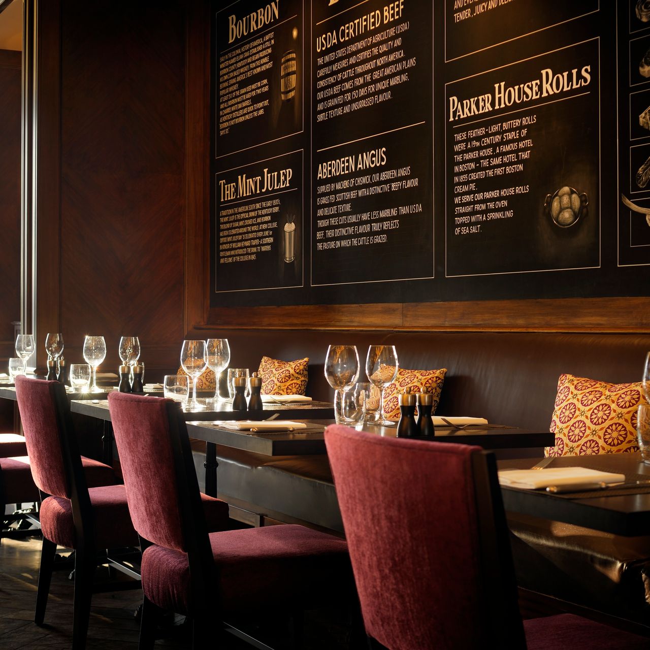 Elegant dining setup at Bar 11, Grosvenor House for intimate meetings and events.