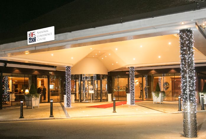 Elegant entrance of The Trafalgar, ideal for corporate events and gala dinners.